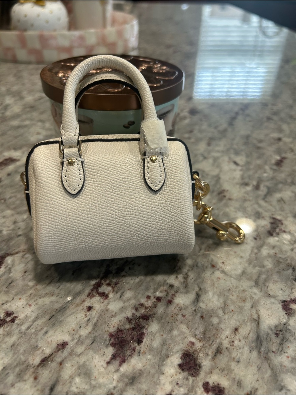 Coach Light Cream Mini Satchel Bag Charm /Keychain - NWOT - Picture 2 of 5